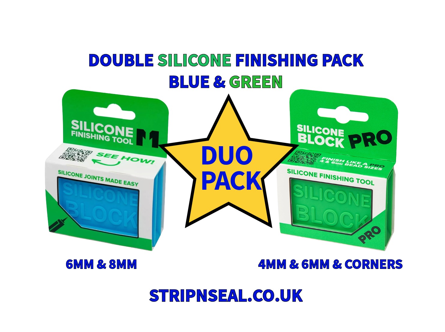 Silcom Block Duo Silicone Pack Two SILICONE BLOCKS Blue & Green Pro Free P&P ...